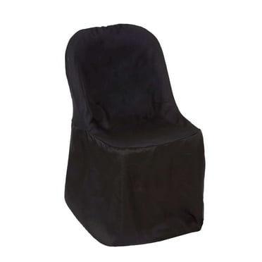 Efavormart 50pcs Black Round Premium Polyester Folding Chair Cover For Wedding Party Event Banquet Catering