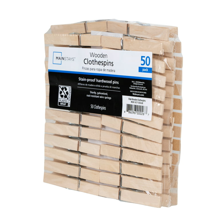 Natural Bamboo Mini Clothespin - 2 inch x 1/2 inch - 50 Count Box