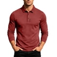 thumbnail image 3 of Workout Shirt Dqueduo Summer Men's Short-sleeved T-shirt Refreshing Breathable Loose-fitting Middle-aged Business Casual Color Top Shirt for Men Wine M, 3 of 8