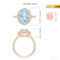 thumbnail image 4 of ANGARA Natural Oval 2.2 ct Aquamarine Ring with Floral Diamond Halo in 14K Rose Gold for Women (Size-10x8mm) | March Birthstone, Anniversary, Jewelry Gift for Women | Natural Aquamarine Ring, 4 of 9