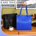 thumbnail image 3 of 2Pcs Insulated Shopping Bags-Large Capacity, Reusable, Thermal, Cooler Tote Bags with Zippered Top & Handle(13 x 12 x 7 inch, Blue), 3 of 6