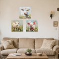 thumbnail image 3 of ZHONGYUTONG Farm Animal Wall Art 3 Piece Wall Decor Animals In Wildflowers Pictures Cute Lamb Pig Cow Painting Canvas Prints Kid Room Home Decor Framed (10.00" x 10.00" x 3PCS), 3 of 5