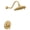 Brushed Gold, variant on Moen Weymouth Brushed Gold Posi-Temp Shower Trim Kit, Valve Required, including 9-Inch 2-Spray Eco-Performance Rainshower