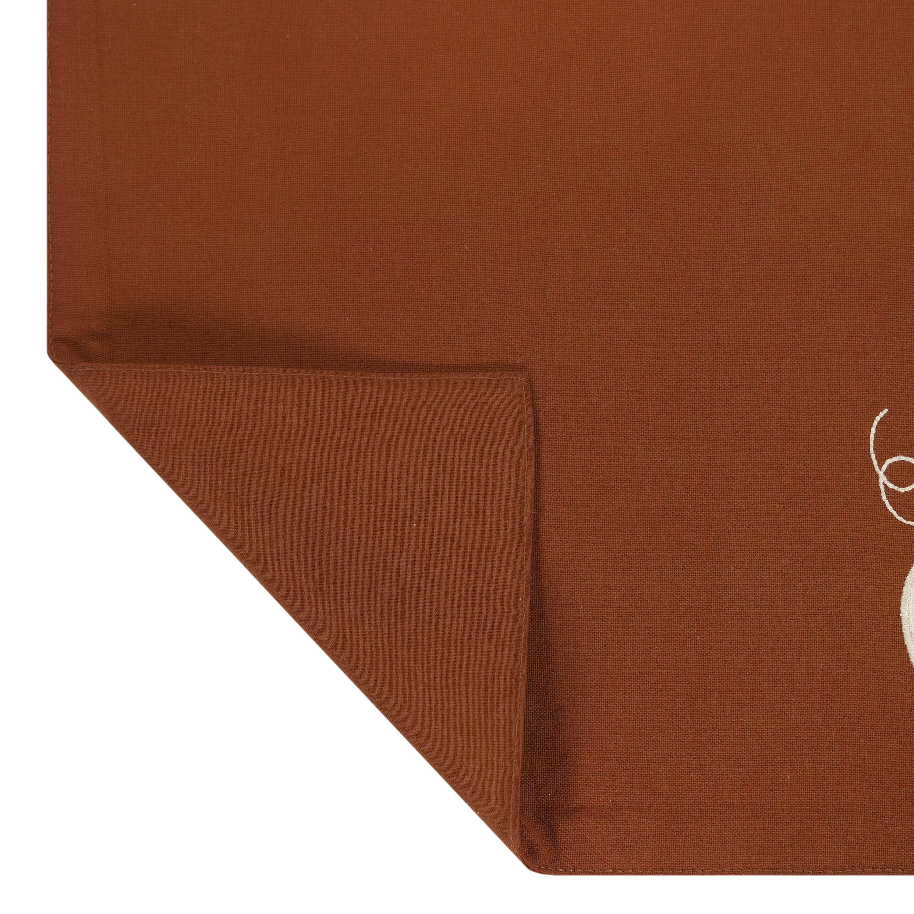 Pumpkin Applique 4 Pack Table Placemat Set - 13" x 19" - 100% Cotton, Orange