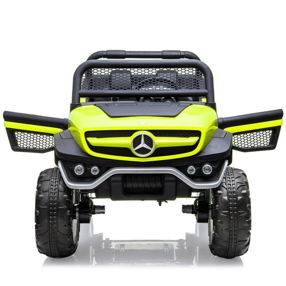 24V Ride On Truck Car, Kids 2 Seater Electric Car Ride On Toy with Remote Control, Trunk, Battery Display, Spring Suspension, LED Lights, Music, Ride on Car for 3+ Years Old