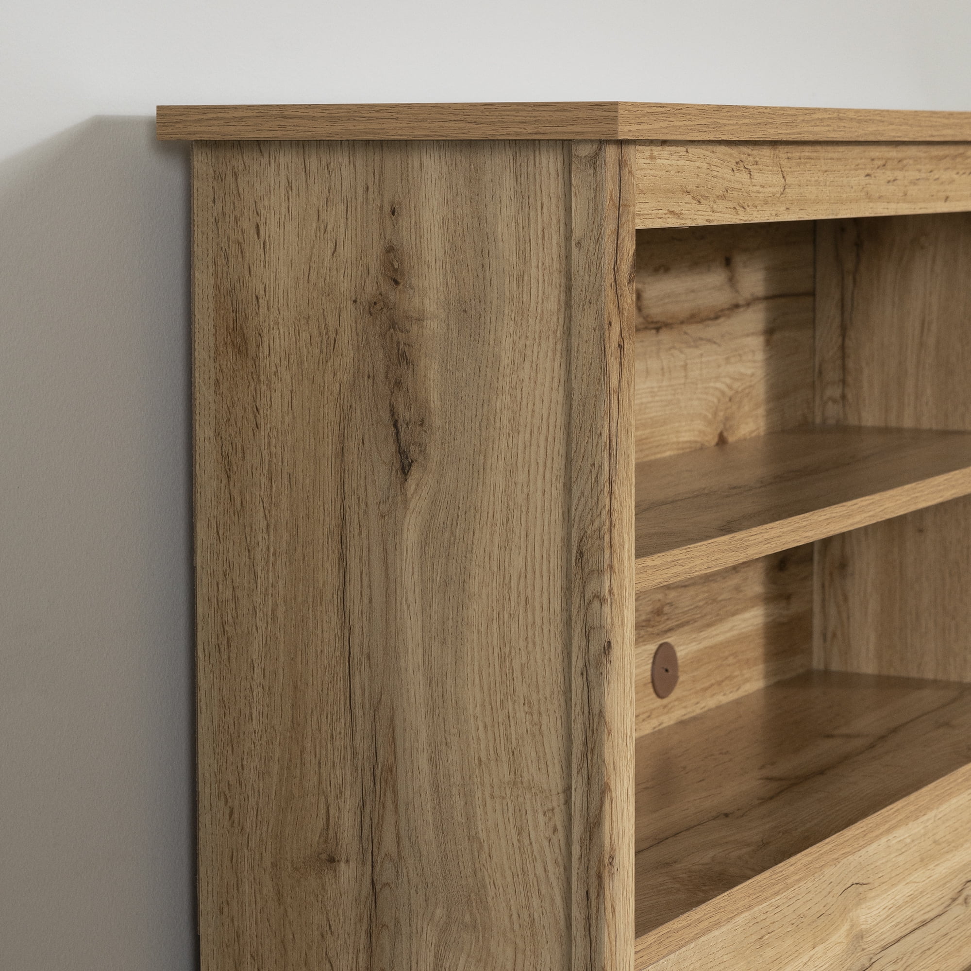 South Shore Tassio Twin Bookcase Headboard, in Nordik Oak