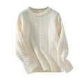 thumbnail image 1 of Wyzesi Pull Rose pour Femme Pull Décontracté à Manches Longues Col Rond Couleur Unie Automne et Hiver Tricoté (6), 1 of 8