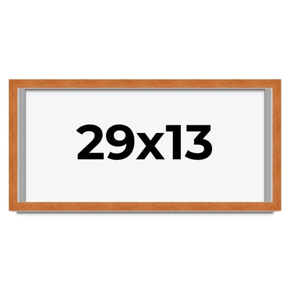 29x13 Shadow Box Frame Brown | 0.875 Inches Deep Real Wood Contemporary Shadowbox Display Frame |