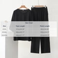 thumbnail image 3 of Sakmal Soft Women Pajama Sets 2pc Black Lounge Long Sleeve Top and Pants Round Neck Loose Fit with Pockets Comfy Sleepwear for Women 3XL-5XL, 3 of 5