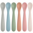 thumbnail image 1 of Cucharas para bebé Eascrozn, paquete de 6, silicona sin BPA, punta suave, 1 of 7