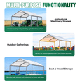 thumbnail image 3 of 10x15 Ft Heavy Duty Carport, Portable Carport with Waterproof UV Resistant&Galvanized Steel Frame, Outdoor Car Canopy Shelter for Vehicle, Truck, Boat & Party Tent, White, 3 of 9