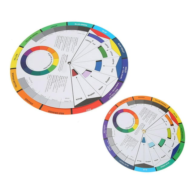 VGEBY Guide de Mélange de Couleur Guide de Mélange de Couleur Guide de Mélange de Couleur Roue de Couleur 2 Pcs Peintres sur Roues pour Artisans