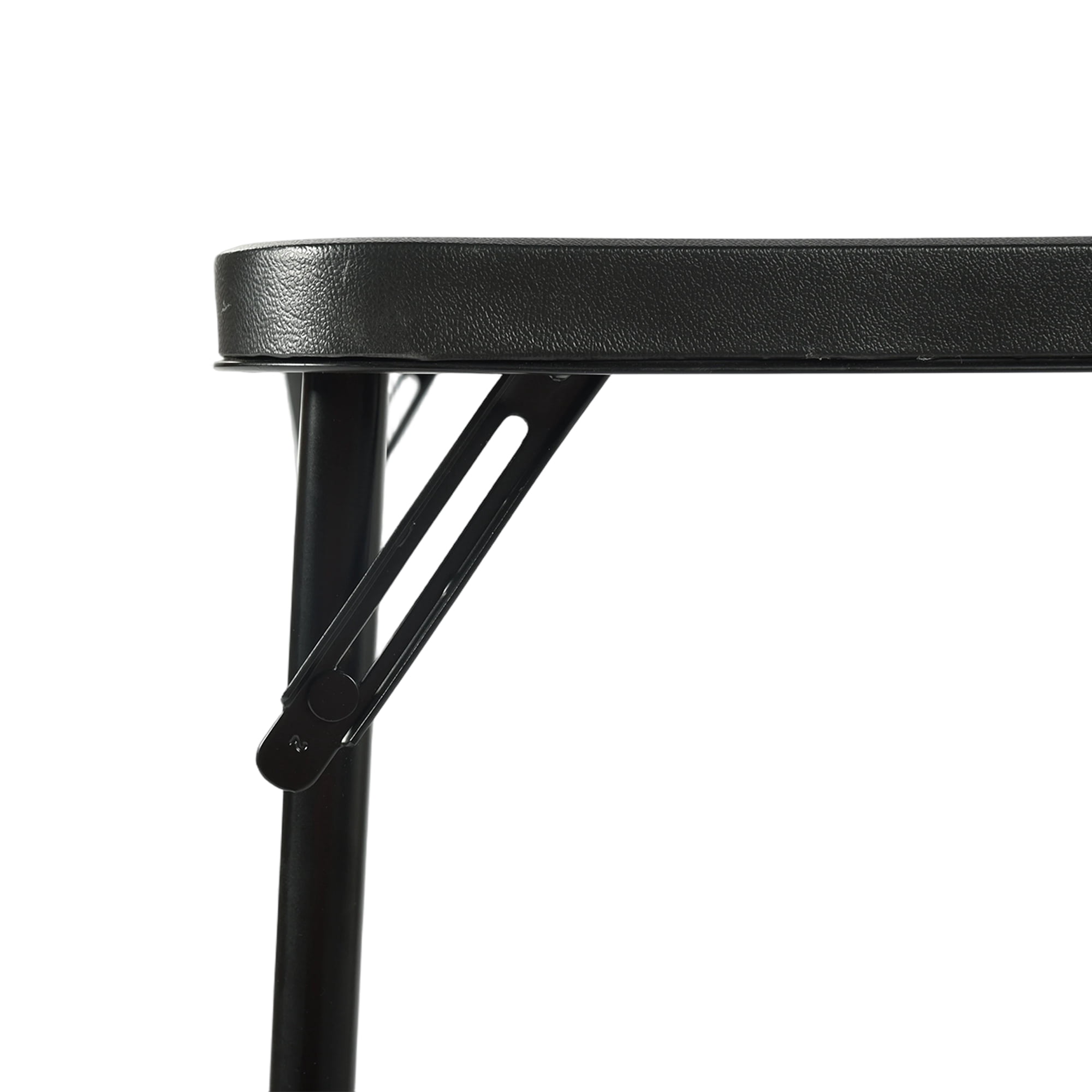 Gewnee 34 Inch Square Folding Table,No Assembly Portable Table,PVC Top with Metal Frame for Dining Room, Living Room, Office & Camping,Black
