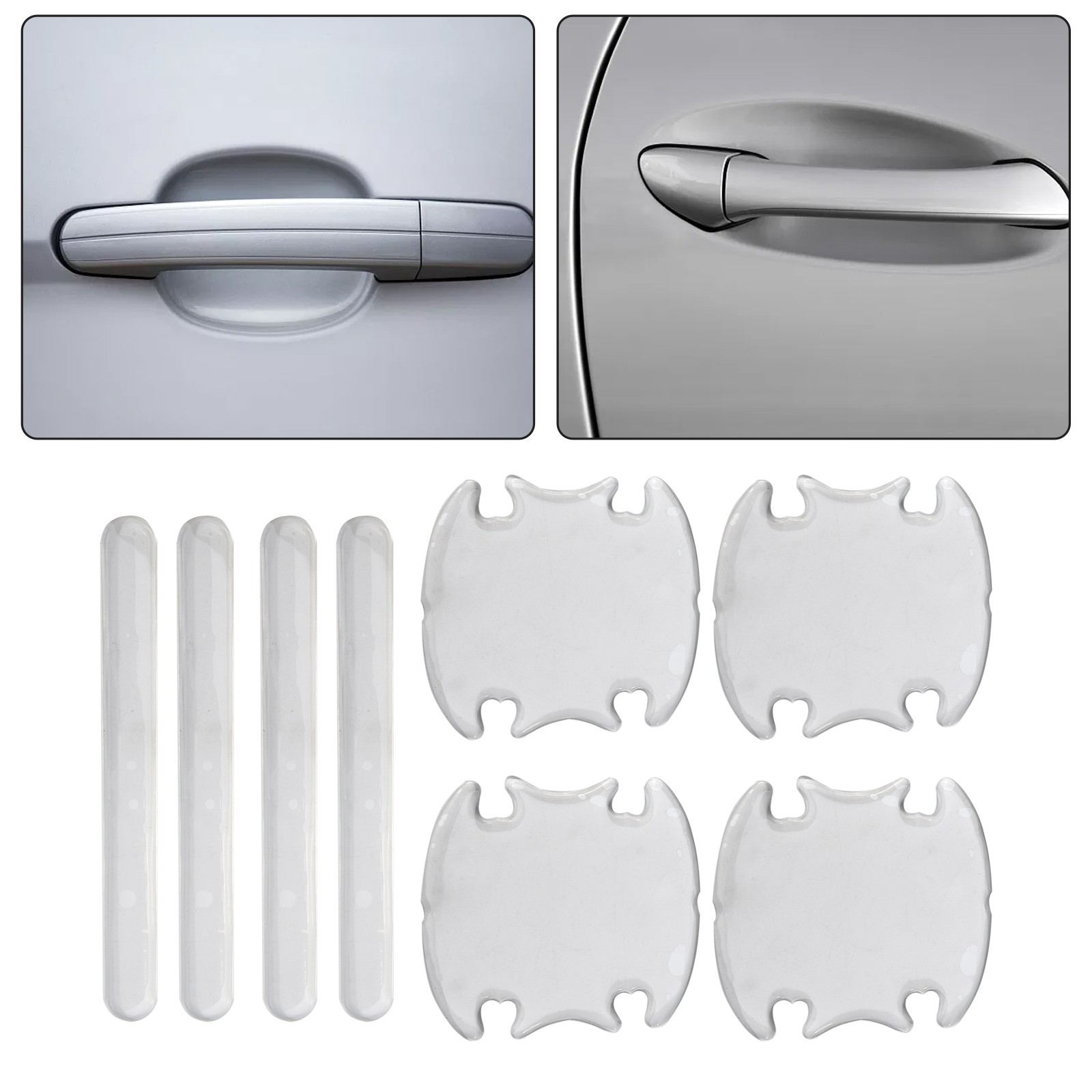 8pcs Clear Car Door Handle Bowl Stickers Anti-scratch Protector Film ...