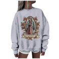 thumbnail image 1 of EHQJNJ Sweat-Shirt Blanc à Col Rond pour Femmes Mode Décontractée Manches Longues Sweat-Shirts Imprimés Pull Sans Capuche Sweat-Shirts Graphiques, 1 of 5