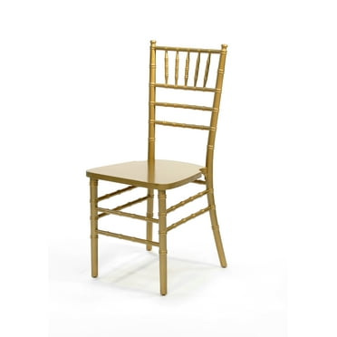 Chiavari Wood Stacking Chair - Gold/Ivory Cushion