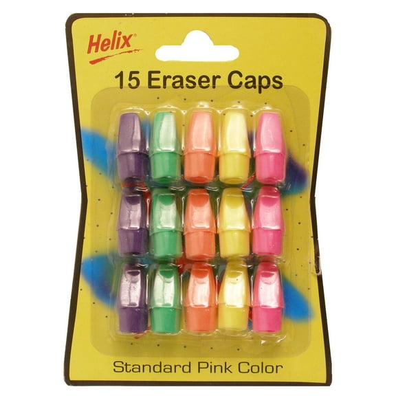 Eraser Caps assorted colors, pack of 15, standard (pack of 20)