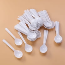 WRITWAA 88Pcs Disposable Plastic Spoons White Safe Material for Ice Cream Pudding and Appetizers