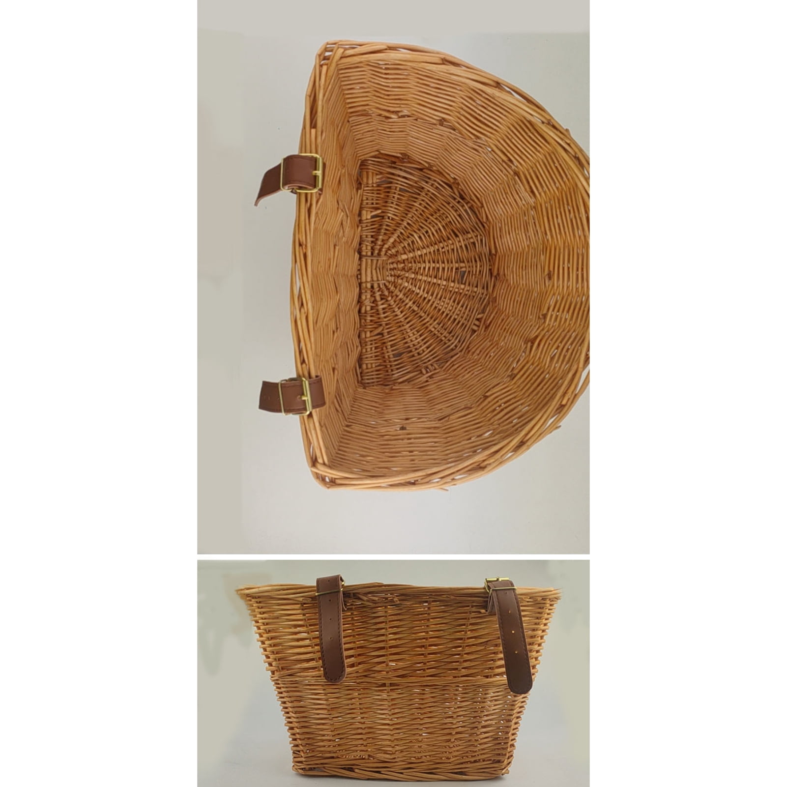 Chimine Stainless Steel Hand Woven Front Bike Rattan Basket for Children and Adults