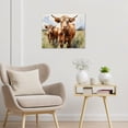 thumbnail image 3 of Highland Cow Picture Canvas Wall Art Farmhouse Plant Grass Print Wall Art Decor Country Animal Painting Wall Art Decor for Bedroom Living Room Office Bathroom Framed Ready to Hang 16"x12", 3 of 5