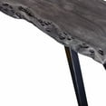 thumbnail image 4 of Gray Acacia Wood Dining Bench with Metal Legs, Water Resistant Coating Top Table, 4 of 6