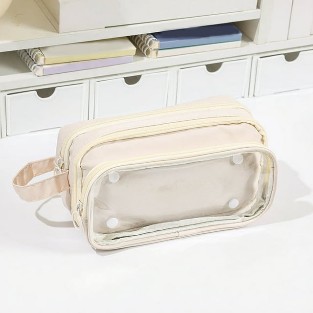 Large Cute Design Zipper Pouch Portable Detachable School Stationery Organizer For Teens And Adults