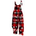 thumbnail image 1 of Combinaison de Noël pour Femmes Imprimé Bonhomme de Neige Bretelles Réglables Jambes Larges Combinaison Ample, 1 of 5