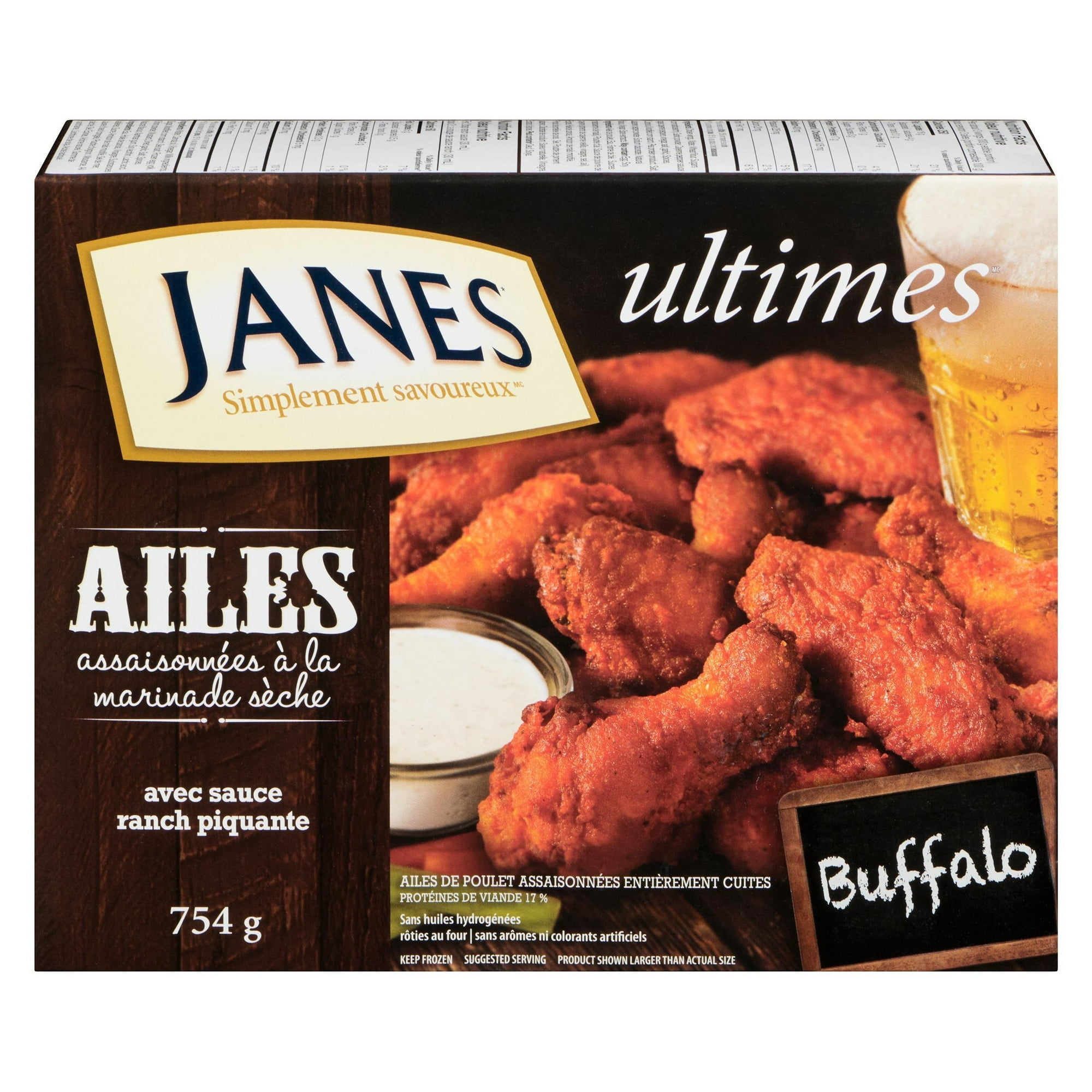 Janes ultimates Dry Rub Seasoned Chicken Wings Buffalo Style, Chicken Wings, 754g