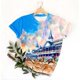 thumbnail image 4 of Tops de Ajuste Suelto para las Mujeres Nueva Manga Corta Cuello Redondo Suéter Caballo Casual Impreso Camiseta, Ligero Top de Verano, 4 of 7