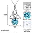 thumbnail image 6 of 925 Sterling Silver Celtic Knot Necklace for Women March Birthstone Aquamarine Blue Gemstone Trinity Triquetra Irish Pendant Jewelry Birthday Gift Hipunk, 6 of 8
