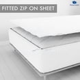 thumbnail image 2 of Zip On Fitted Sheet - Includes 1 Fitted Base + 3 Top Zip Sheet - Easy to Change, Won’t Pop Off Olympic Queen Sheet- 600 TC Cotton Fitted Sheet- 18” Deep Pocket Oly-Queen Size- White, 2 of 8