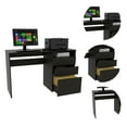 thumbnail image 3 of Computer Desk Black, Particle Board, 17.09 In. Deep, 46.85 Width, One Shelf Unified - Board Build, Wide,, 3 of 3