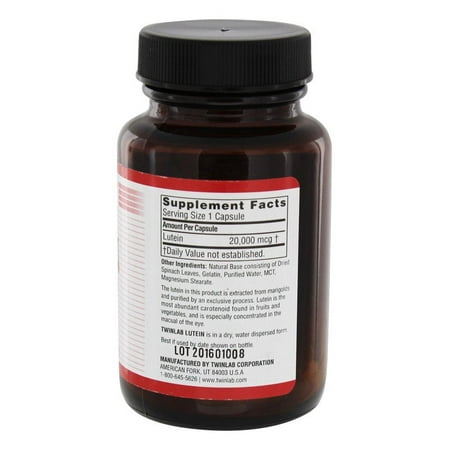 Twinlab Lutein 20,000 mcg Dietary Supplement Capsules 30 Capsules