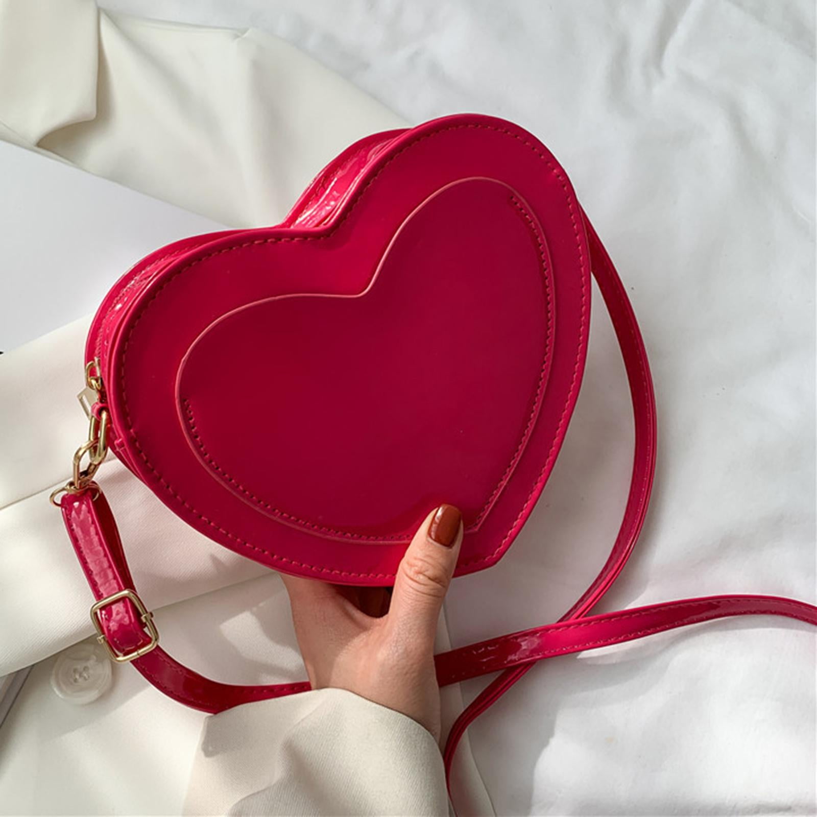 Women's Small All Seasons Pu Leather Solid Color Streetwear Heart-shaped  Zipper Shoulder Bag