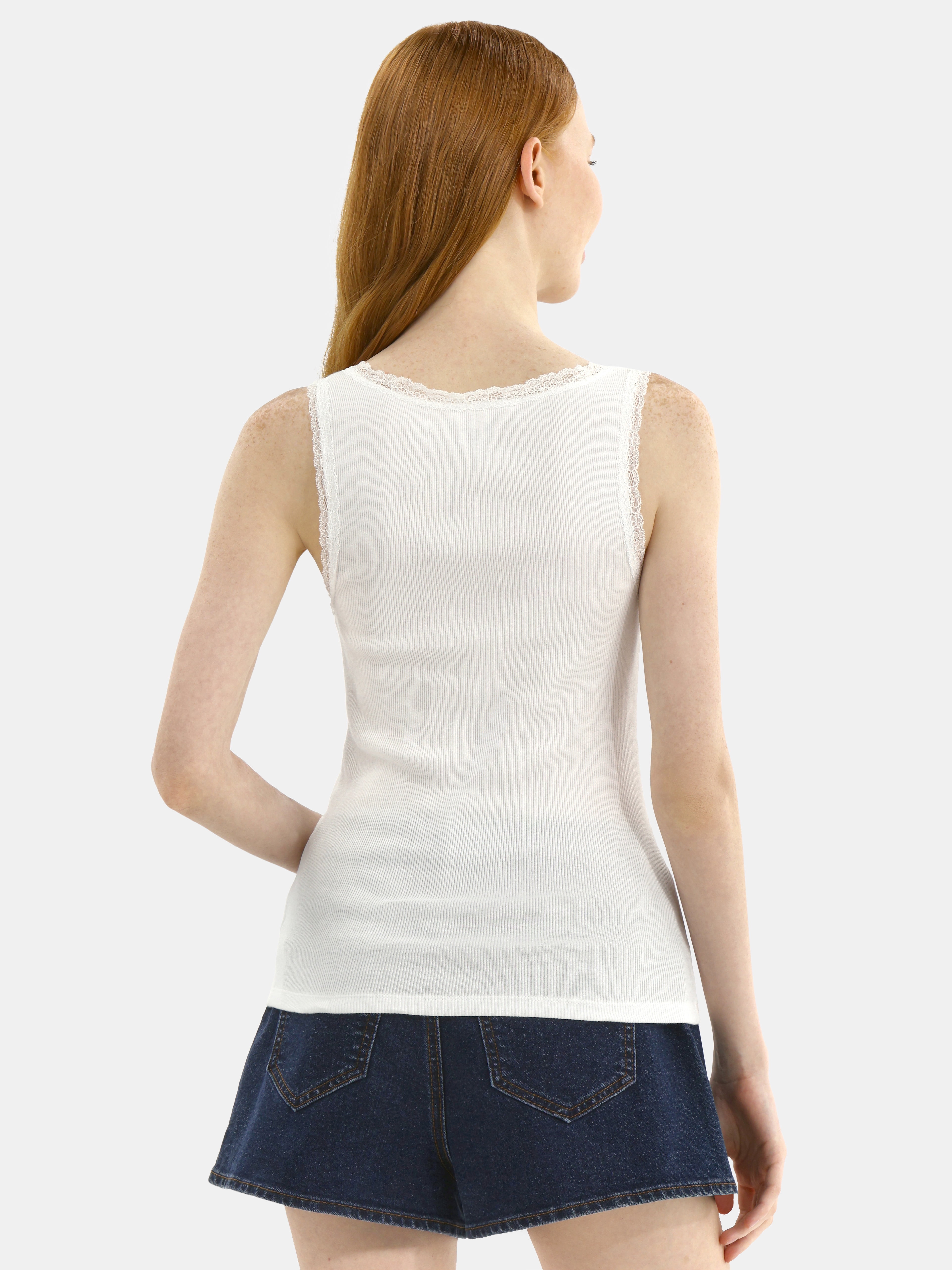 No Boundaries Lace Cotton Henley Tank, Women's