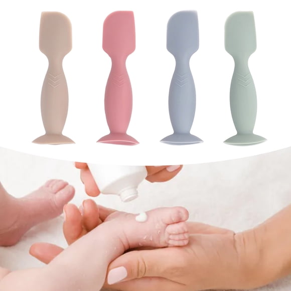 Cepillo de Crema de Pañales, Base de Succión Baby Cream Spatula REC Soft Born Necesidades 4 PCS Multifuncionales para Medicamentos