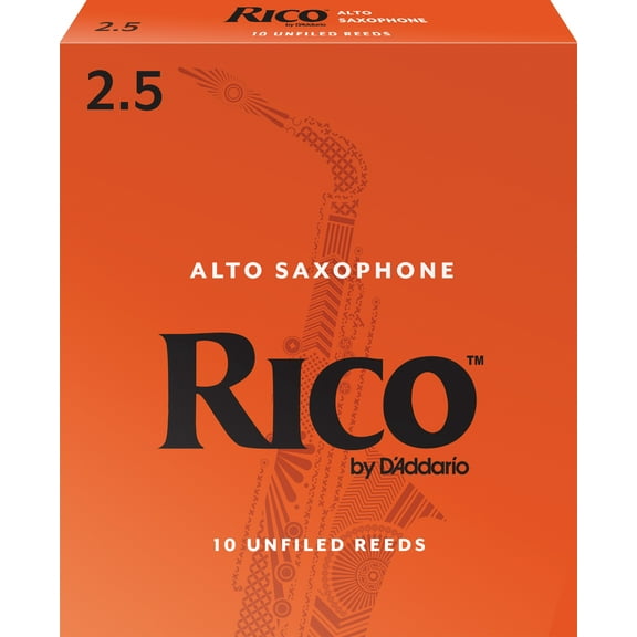 Rico by D'Addario Alto Sax Reeds, Strength 2.5, 10-pack