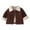 Brown, variant on Glisme Boys Winter Jacket Thermal Lined Corduroy Jacket With Interior Warm Thickened Coat Brown Lightweight Outerwear Size 3-4 Years