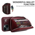 thumbnail image 6 of Crossbody Wallet Case Compatible with iPhone 14 with Detachable RFID Blocking Zipper Card Holder Pocket, Shoulder Strap Removable PU Leather Purse Shockproof Phone Cover, Winered, 6 of 10