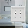 thumbnail image 2 of Amerelle 2040TTW Deerfield Wallplate, 2 Toggle, Wood, White, 1-Pack, 2 of 3