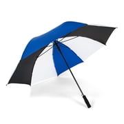 Rain Essentials 60-inch Auto Open Golf Umbrella, Black/White/Royal