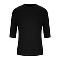 thumbnail image 5 of Oplxuo Men's Basic Half Sleeve T Shirt, Casual Solid Crewneck Pullover Tee Tops Stretch Comfy Lounge Shirts, 5 of 5