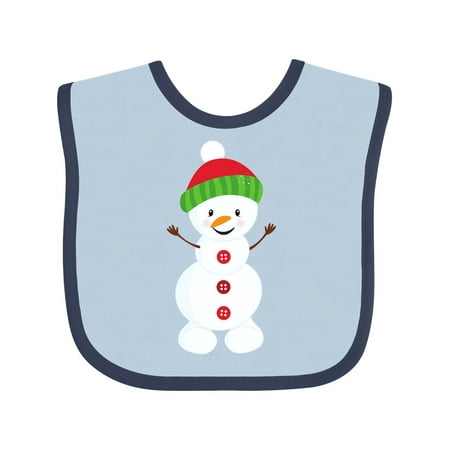 

Inktastic Christmas Snowman Hat Buttons Carrot Nose Xmas Gift Baby Boy or Baby Girl Bib