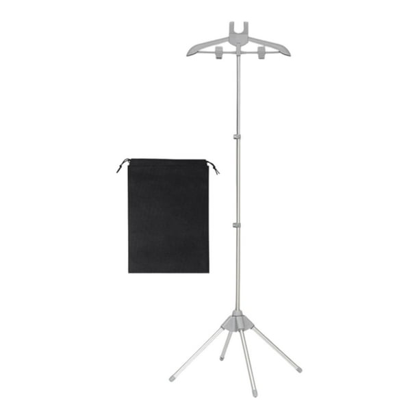 Estante para ropa con soporte para plancha de vapor plegable con bolsa de almacenamiento Estante para vaporizador de ropa gris