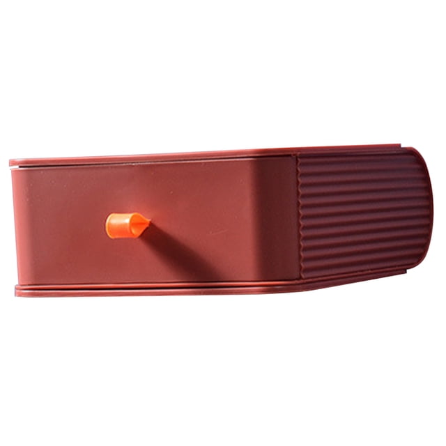Desk Storage Box Strong Durable PP Stackable Large Capacity Stylish Look Small Drawer Organizer for Household Office Wine Red
