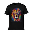 thumbnail image 5 of T-shirt Colorful Lion  Soft Cotton Adult Heat-Transfer Graphic T-Shirt - 180g Breathable Fabric, Unisex Summer Casual Wear with Durable Heat-Printed Design, 5 of 10
