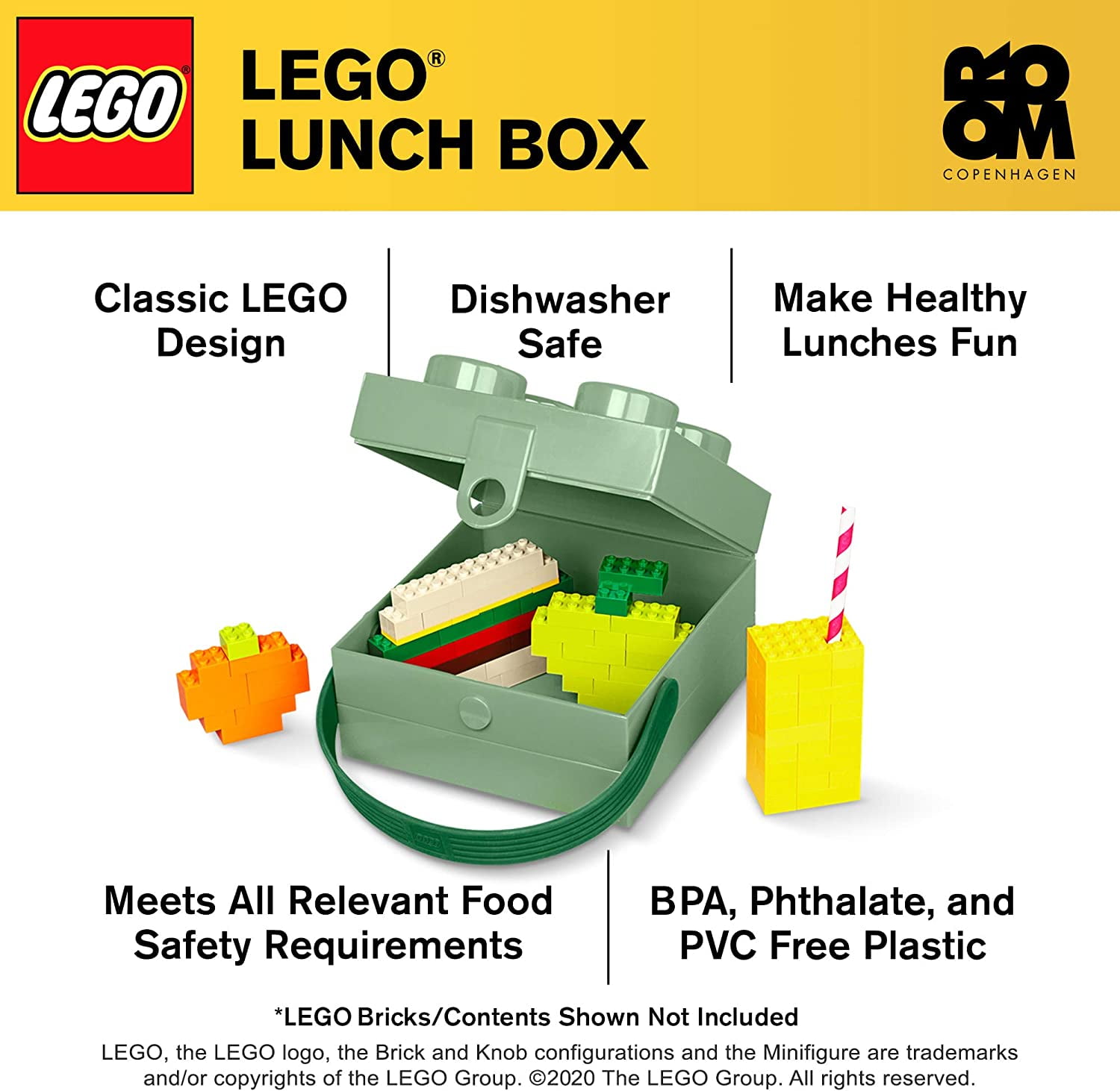 LEGO Box with Handle, in Sand Green