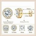 thumbnail image 4 of Miren Stainless Steel Geometric Stud Earring Set with Full Diamonds, 4-Piece Set of Zirconia Stud Earrings – Unisex, Hypoallergenic, Perfect Gift, Versatile for Everyday Wear, 4 of 5