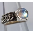 thumbnail image 2 of Navya Craft Rainbow Moonstone Round 925 Sterling Silver Handmade Women Statement Ring Size 9.5, 2 of 5