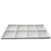 White Display Tray - 8 Compartments White flocked Tray Insert, 8 Compartments White flocked Tray Insert By JDI Display